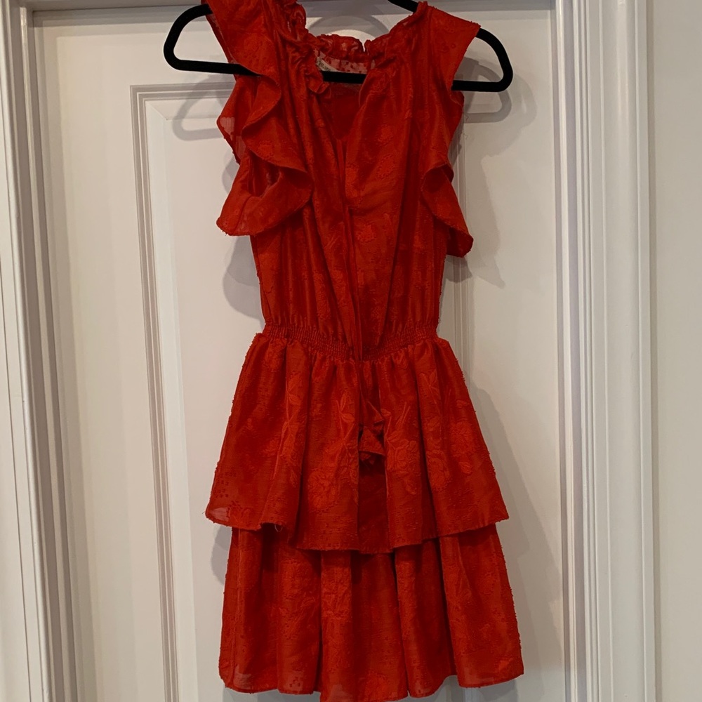 Chelsea & Violet Red Ruffled womens small Dress